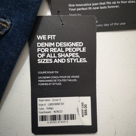 NWT Silver Jean Co. Ladies Size Medium Indigo Wash Hi-Rise Skinny Infinite Fit - Picture 8 of 11